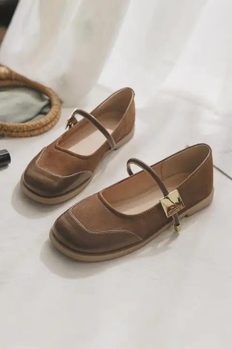 羊皮製 マリージェンシューズ【フラット・浅口・春秋用・柔らかなデザイン】