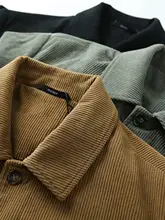 春用メンズゆったりコーデュロイジャケット【ワークスタイル・翻領】
