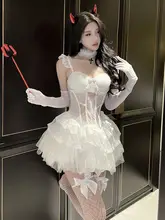 ハロウィンコスチューム セクシー悪魔風キャットガール制服【コスプレ・ナイトパーティー用・ダークスタイル】（セットアップ対応）