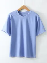 防水・汚れ防止・しわ防止！女性用 白色ラウンドネック短袖Tシャツ【夏用・ゆったりシンプルデザイン】