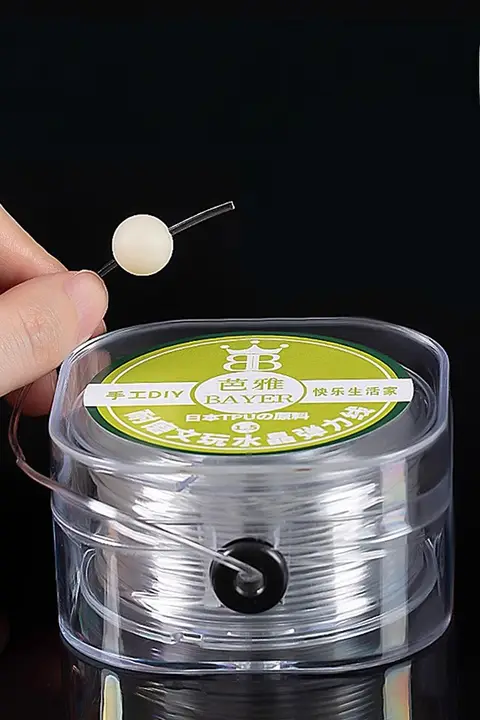 極上の柔らかさ！ビーズ用弾力ロープ【透明クリスタル・高品質・牛筋仕様】