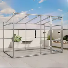 頑丈な厚手のスチールパイプ作りの物干し架【雨よけ・日差し対策・斜め棚・屋外植物用】