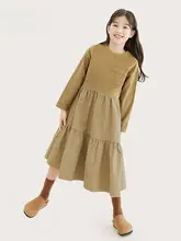 ワンピース キッズ 女の子 パッチワーク ティアード ロング丈 秋 おしゃれ きれいめ