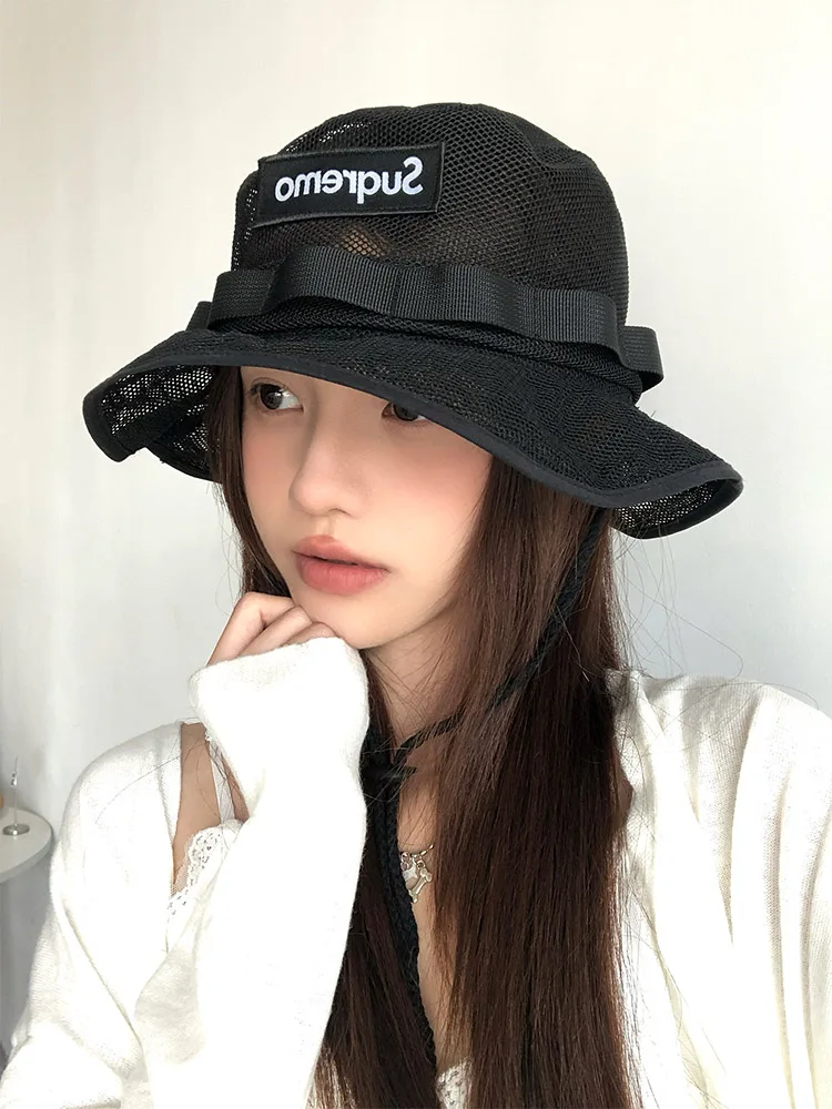 ファッション速乾性通気性バケットハット女性夏薄い：通気性と快適性を重視した夏用女性キャップ
