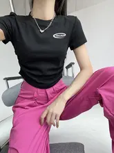 夏用短丈Tシャツ【ウエストリボン・ラッフルデザイン・レギュラーフィット・ショートスリーブ】