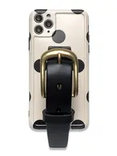 スマホケース iPhone15/14/13/12対応 本革 水玉柄 ミルクティー リストストラップ付き フルカバー 耐衝撃 ジャストフィット ハンドメイド ヴィンテージ インスタ映え