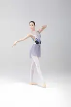 バレエダンス用の新作レディースレオタード【印刷デザイン・メッシュ切り替え】