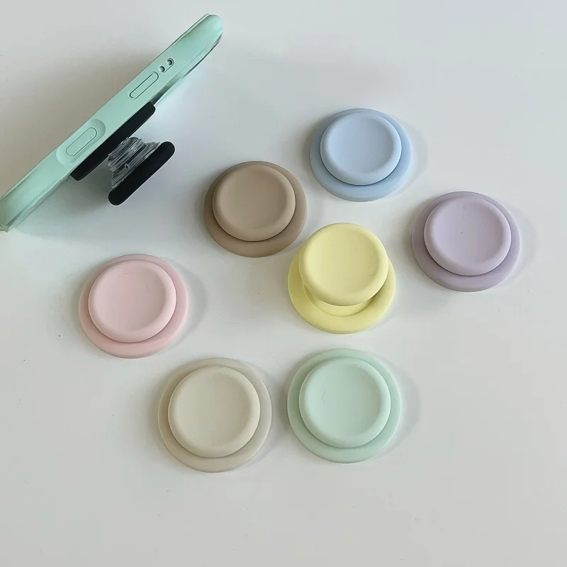 強力磁石付き 韓国風カラードリップシンプルデザインの液体シリコン製マグネット式スマホスタンド