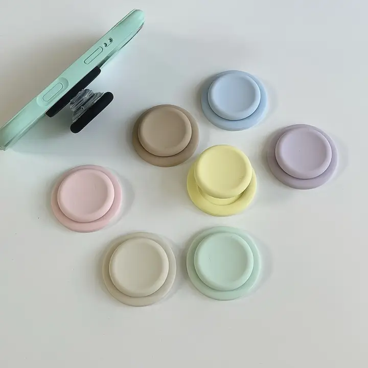 強力磁石付き 韓国風カラードリップシンプルデザインの液体シリコン製マグネット式スマホスタンド