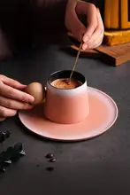 高級感漂う 手作り陶器のカフェカップ【オフィス・ティータイム・洗練されたデザイン】