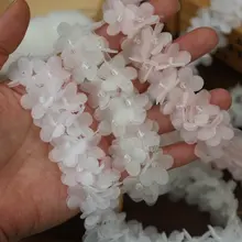 クリスタルビーズ 立体フラワー レース DIY素材 ハンドメイド 服飾雑貨 ヘアアクセサリー 衣装デコ