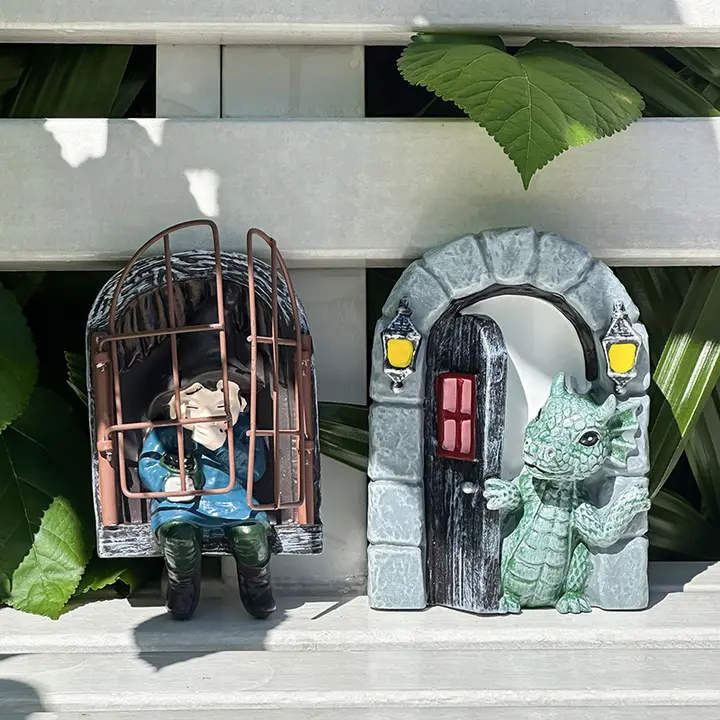 庭園用ジンジャーマンの壁掛け飾り【アウトドア装飾品・ユニークな彫像】