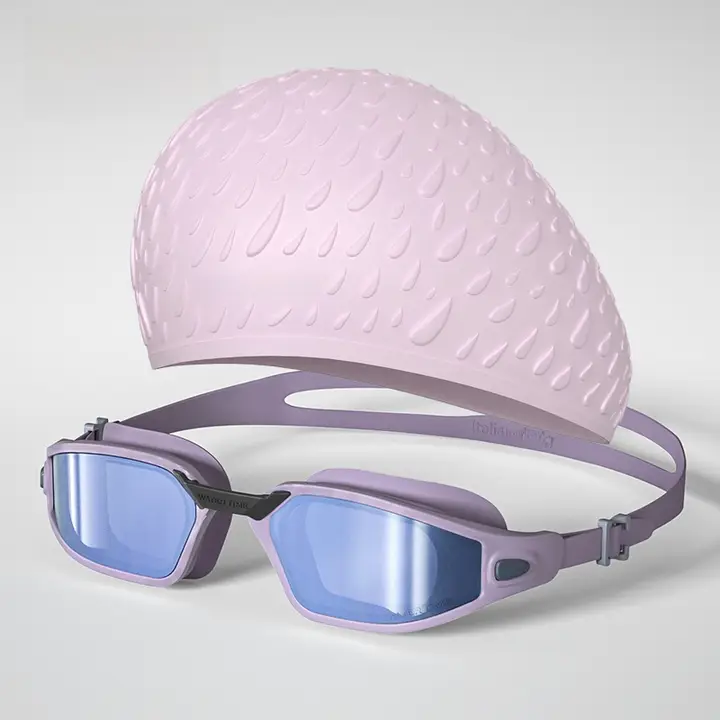 WATERTIME 女性用 シリコン製 プロフェッショナルスイミングキャップ【長髪対応・耳カバー機能・防水】