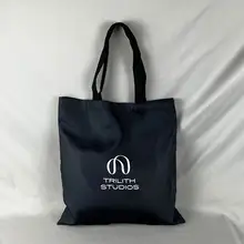 シンプルなブラックトートバッグ【大容量・エコバッグ・ショッピング用】