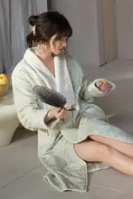 秋冬用フランネル製 レディースパジャマ【新中式・厚手・高級感あるデザイン】
