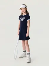 レトロスポーツスタイル 女の子用 極上の柔らかさロ ribbed ワンピース【夏用】（セットアップ対応）