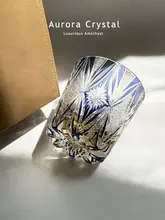 高級感のあるブルークリスタル製ウイスキーグラス【手彫りの花模様・ギフトボックス入り】