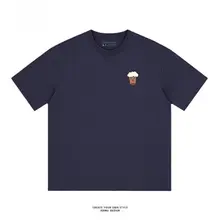 ミルクティーキャラクターの左胸プリント半袖Tシャツ【男女兼用・ゆったりデザイン】