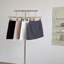 レースフリルピンクのハイウエストスカート【夏用・透け防止・女性用】