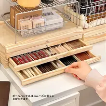 木製化粧品収納ボックス【ドレッサー用・コスメブラシ・メイクツール収納】