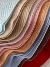 100%ウール seamless ラウンドネック長袖ニットトップ