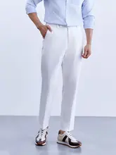 イタリアンスタイルのビジネスカジュアルストレートパンツ【メンズ・スリムフィット・通勤用】（セットアップ対応）
