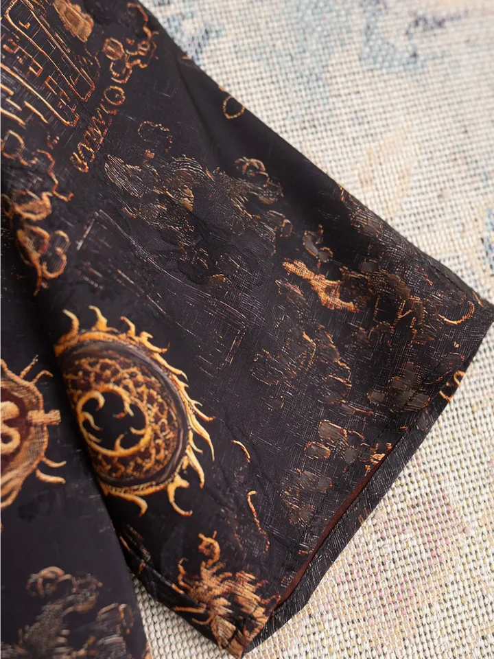 真丝香云纱立领のゆったりした小外套【極上の柔らかさ・春秋用】