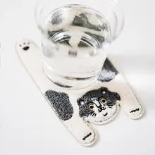 RUOYUSTUDIO オリジナルデザインの可愛い猫柄布製コースター