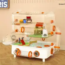 ハムスター用アクリル飼育ケージセット【大型・高タイプ・金毛ハムスター・高透過性】
