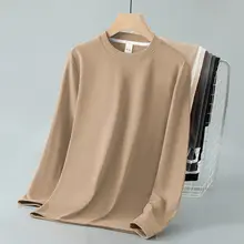 長袖Tシャツ【極上の柔らかさ・裏起毛・クルーネック・無地・暖かい】