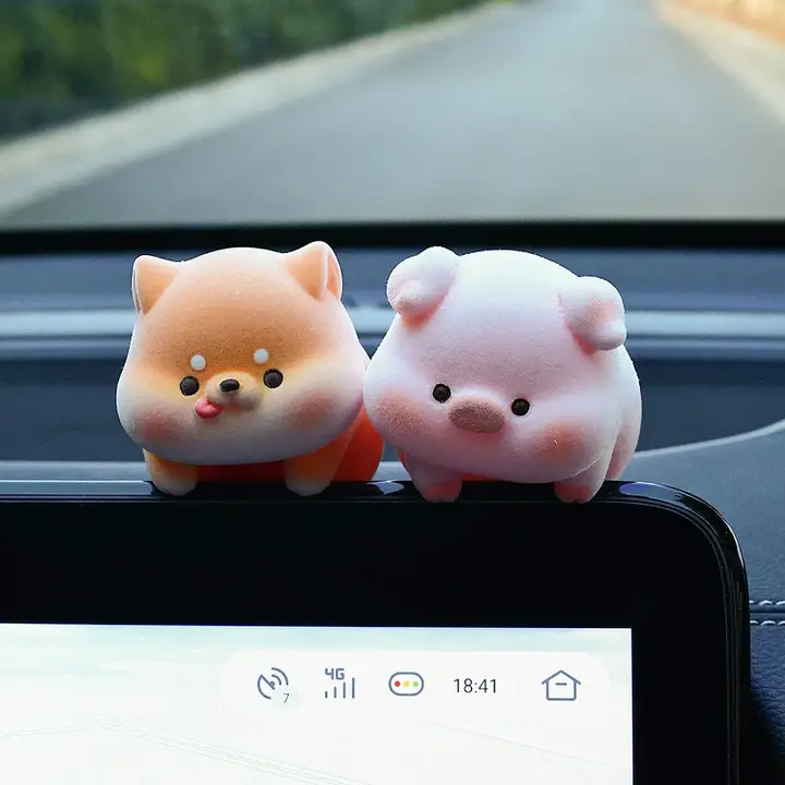 可愛いペットの車載インテリアアクセサリー【中控スクリーン用・情緒安定器・装飾用】