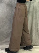 冬用 防寒ダウンパンツ【ゆったりワイドレッグ・ファッション・保温性】（セットアップ対応）