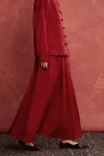 エレガントなデザイン！春秋用テキスタイルスカート【ウエストゴム・ひざ丈・フレア】（セットアップ対応）