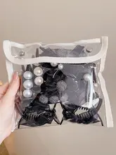 リボンデザインのヘアクリップ【後頭部用・丸みのある形・髪飾り】