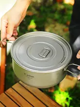 Ti工匠 アウトドア用純チタン鍋セット【キャンプ用・携帯便利なスープ鍋・火鍋・チタン製】