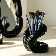 メイクブラシスタンド コスメ収納 セラミック 高級感 上品 卓上オーガナイザー ドレッサー ペン立て