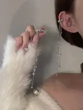白月光をイメージしたパールフリンジイヤーカフ【ノーピアス・高級感・おしゃれ】