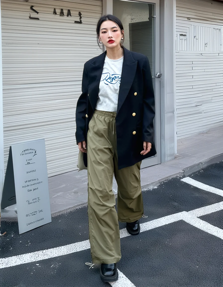 カーゴパンツ コーデ レディース 完全ガイド｜高腰ワイドが通勤に合う理由と実際の着こなし