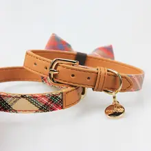 Puppytie 犬用カラーとリードセット【蝶結びデザイン・中型・小型犬用】