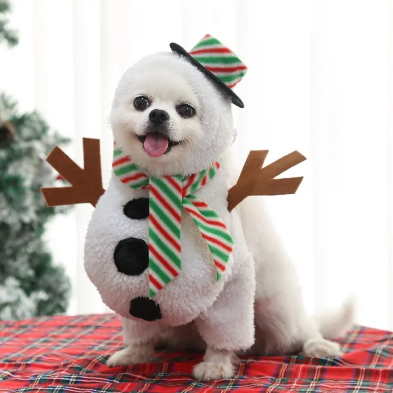クリスマス用雪だるまデザインペット服：冬の写真撮影向けに最適なデザインとサイズ選定ガイド