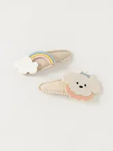 可愛いデザインの子供用ヘアクリップ【カジュアルスタイル・キャラクター付き】（セットアップ対応）