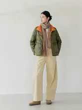 レディース コーデュロイカジュアルパンツ【ロング・ビンテージ風・バナナパンツ】