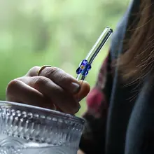 耐熱ガラス製 花柄ストロー【カップ用・曲げストロー・飲料対応】