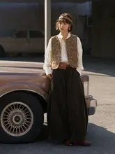 春季新作 ヴィンテージスタイル コーデュロイワイドパンツ【フィット・無地・ランタンパンツ】