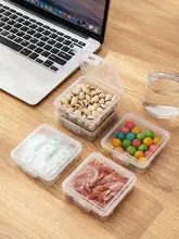 透明な食品収納ボックス【持ち運び可能・重ねられる・蓋付き・キッチン・オフィス・アウトドア用】