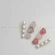パールハートデザインのサイドバングヘアクリップ【甘い印象・前髪用】