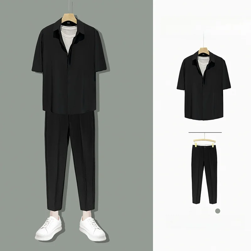 80年代レトロファッションのインスピレーションを意識したメンズスーツパンツ