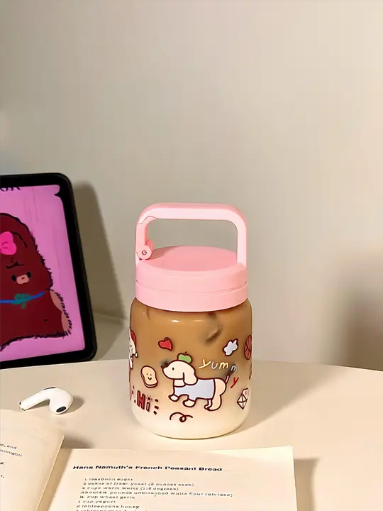 食品級の高リン酸ガラス製 水筒【女性向け・かわいい・コンパクト・ポータブル】