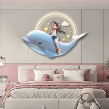 かわいいクジラの子供部屋用壁掛け装飾画【温かみのあるデザイン・寝室用】