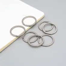 DIY手作り用ステンレススチールキーリング【平型・30mm・アクセサリーパーツ】